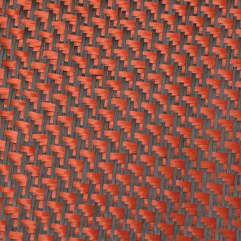 Tissu tissé en fibre de carbone mélangée en carbone rouge / noir Tissu tissé en fibre de carbone mélangée en carbone rouge / noir