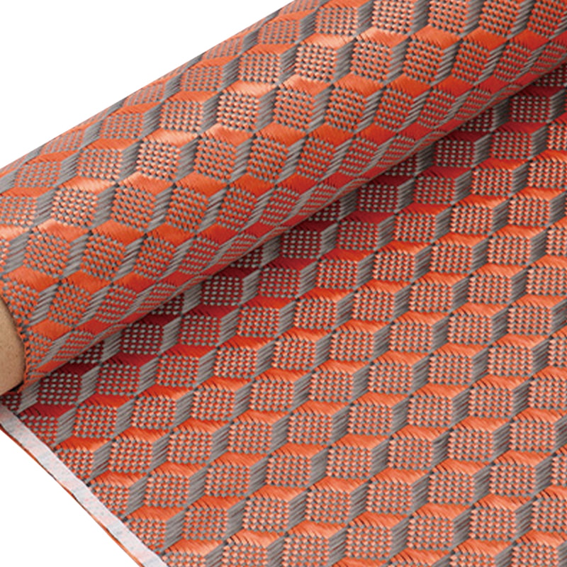 Tissu tissé en fibre de carbone mélangée en carbone rouge / noir Tissu tissé en fibre de carbone mélangée en carbone rouge / noir